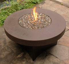 Savanna Fire Table Round Faux With Copper Frame