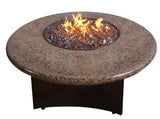 Tropical Brown Round Fire Table Granite Top