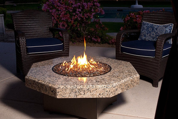 Giallo Fiorito Fire Table Octagon Granite Top