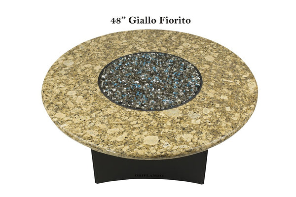 Giallo Fiorito Fire Table Round Granite Top