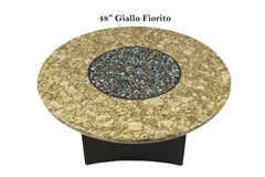 Giallo Fiorito Fire Table Round Granite Top