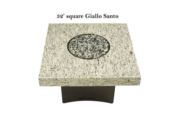 Giallo Santo Square Fire Table Granite Top