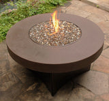 Savanna Fire Table Round Faux With Copper Frame