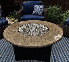 Tropical Brown Round Fire Table Granite Top