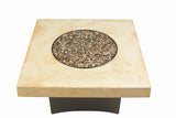 Tuscan Fire table Square Faux Finish With Copper Frame