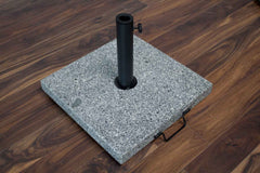 Outdoor Square Granite Base with Handle & Wheels 77 Pounds